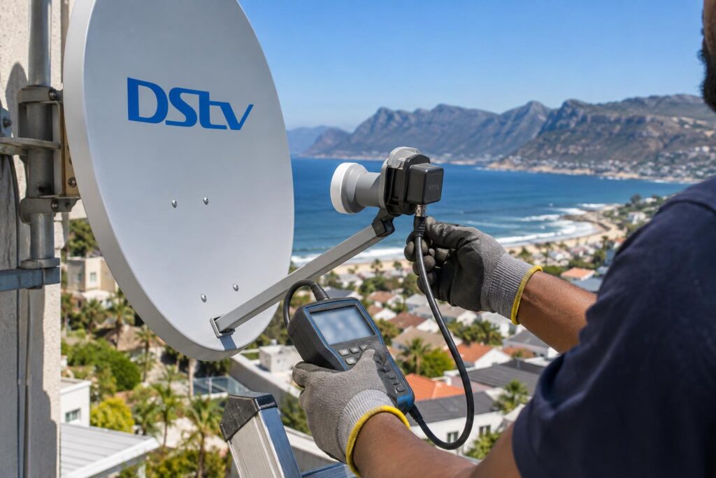 Testing signal at the LNB Signal meter test at the LNB to trace a DStv E48-32 error