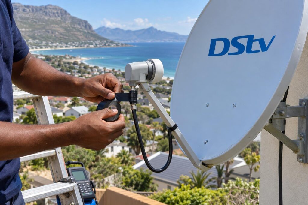 Sealing a DStv connector Sealing a DStv dish cable connector to prevent salt air dstv dish corrosion