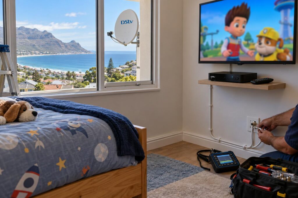 Secondary decoder in the bedroom Second room DStv dual view setup with HD decoder on XtraView