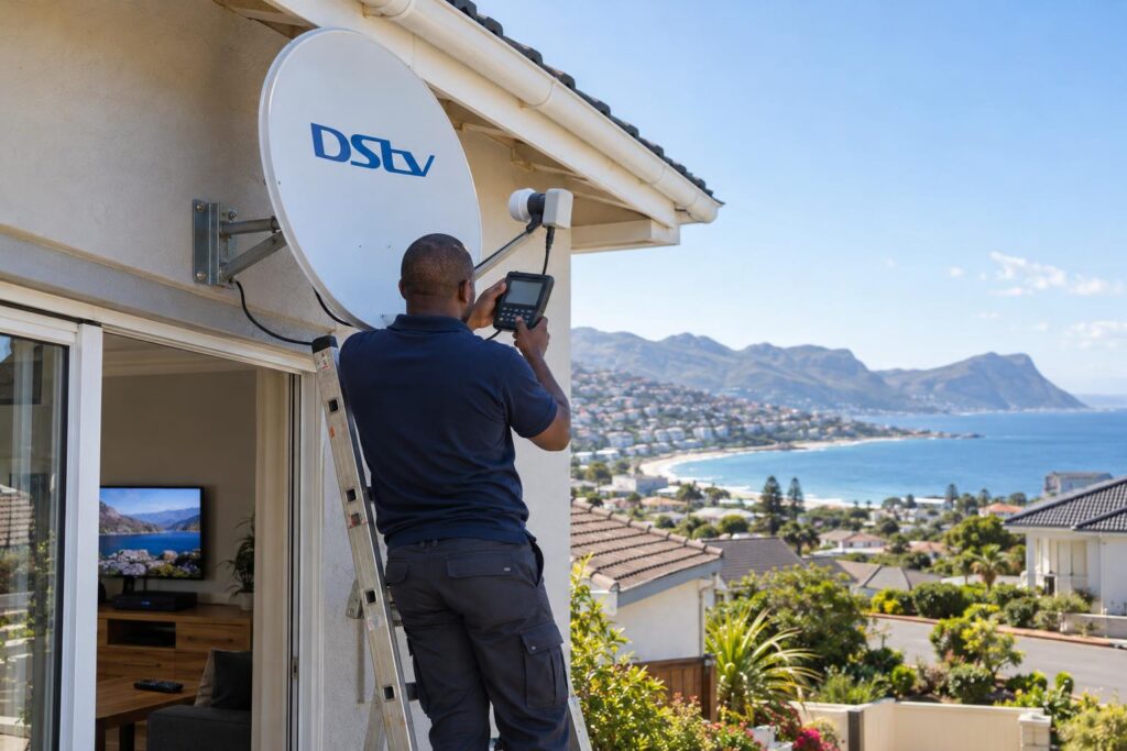 Signal test on a callout Technician testing signal at the dish when DStv XtraView is not working