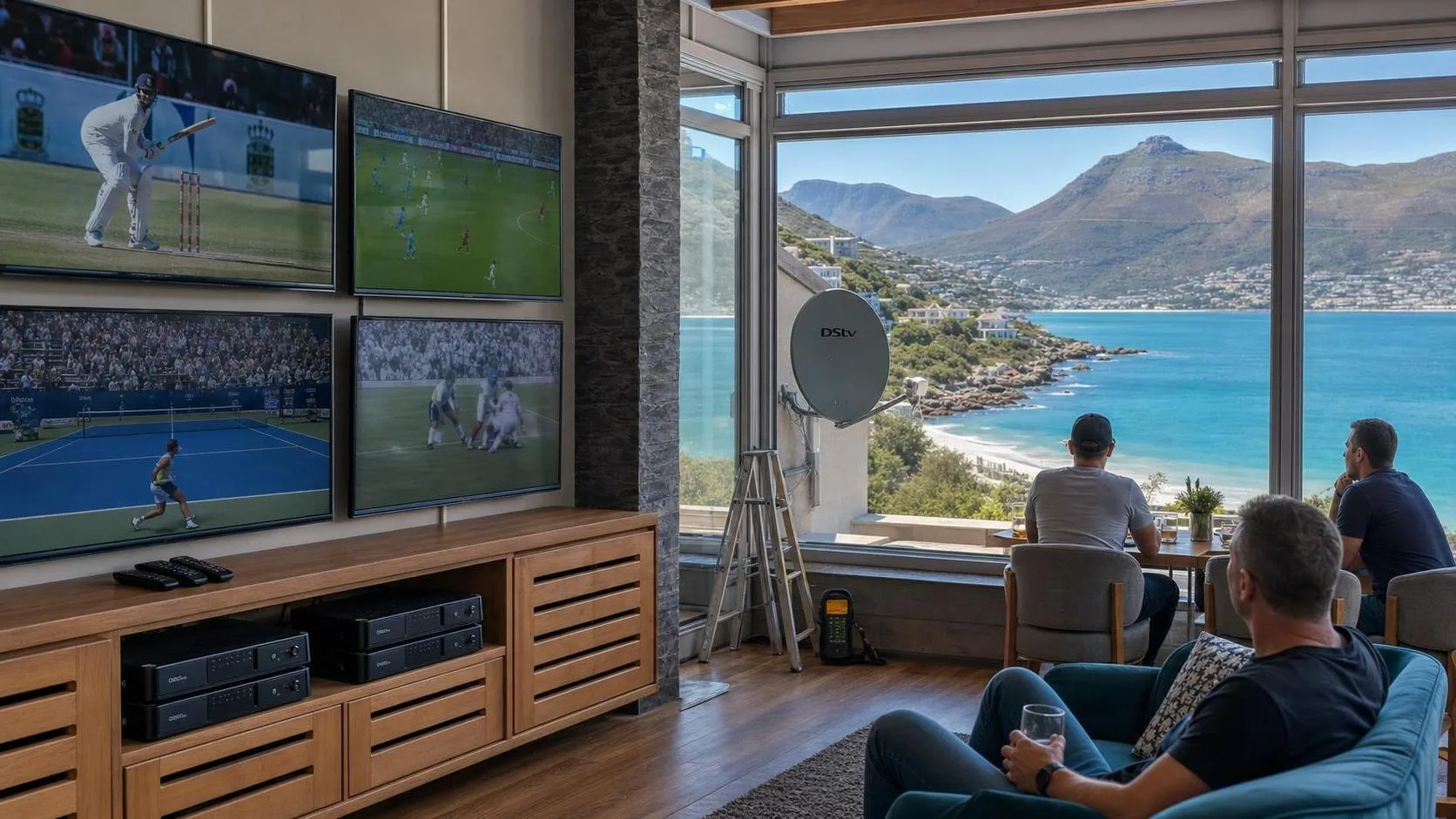 Commercial DStv television installation in Fish Hoek