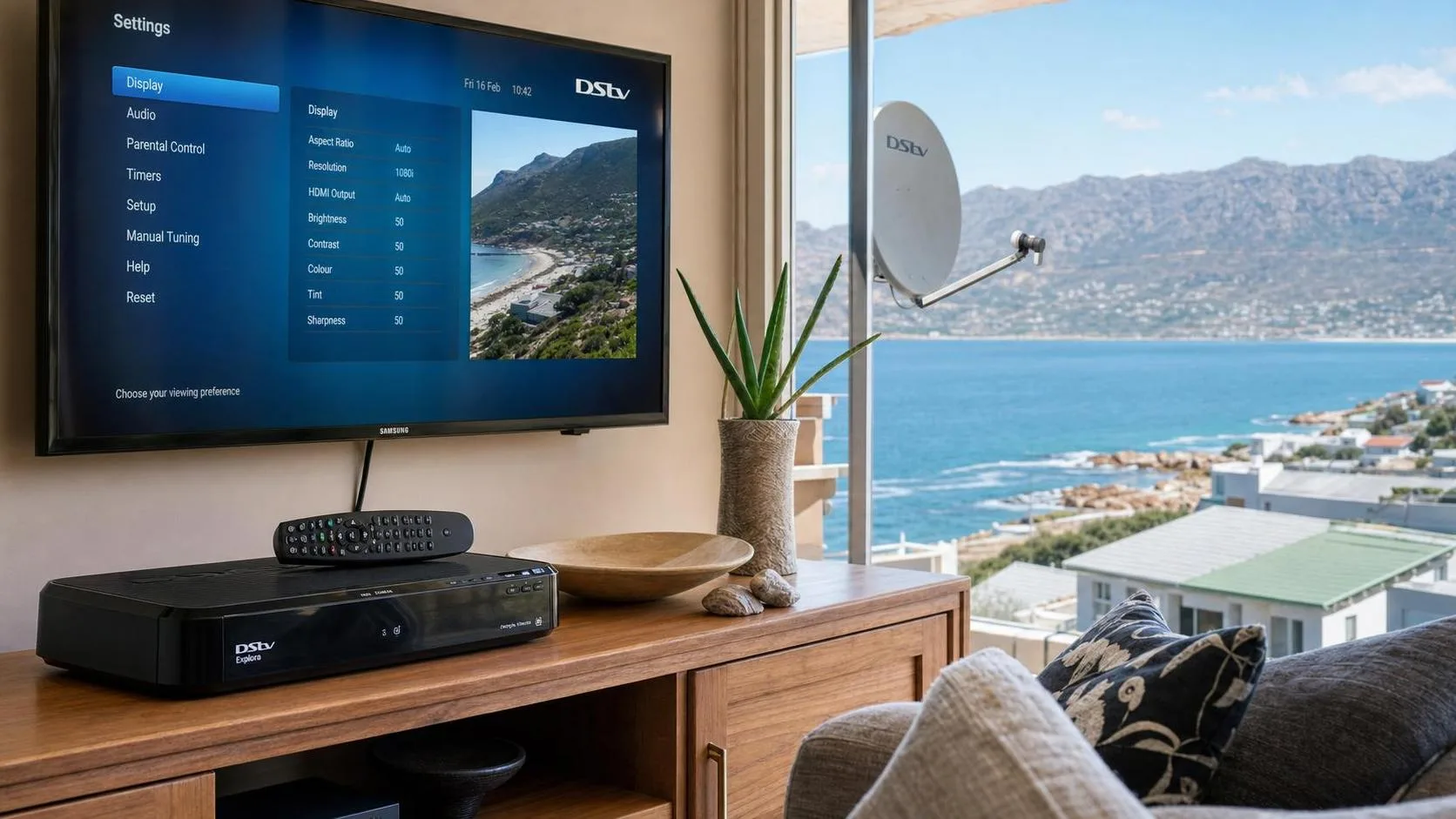 DStv Explora decoder installation in a Fish Hoek home